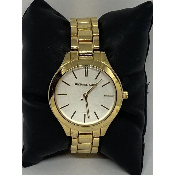 Michael Kors MK8853 Women's Stainless Steel Analog White Dial Quartz Watch WO729 - Picture 1 of 12